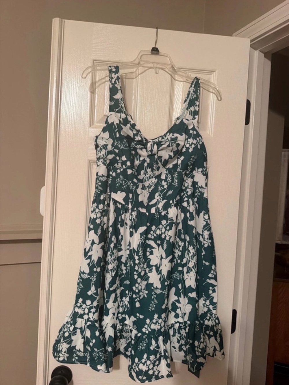 Halara Sweet Knots Floral Sundress - Teal and White Women's Dress